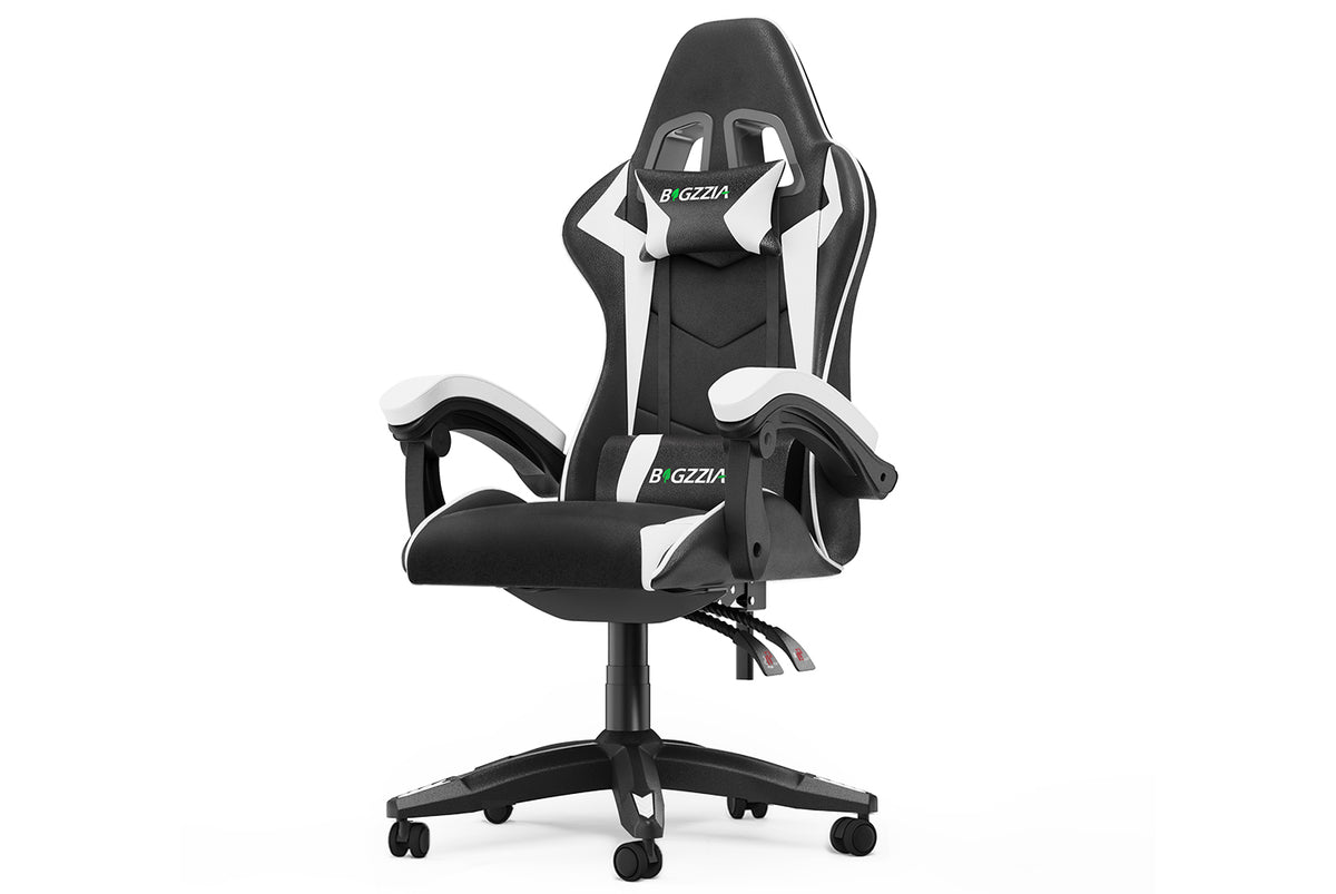 Bigzzia Gaming Stuhl Ergonomisch Computerstuhl - Gamer Stühle mit  Lendenkissen + Kopfstütze Höhenverstellbar Gaming Chair Bürostuhl für