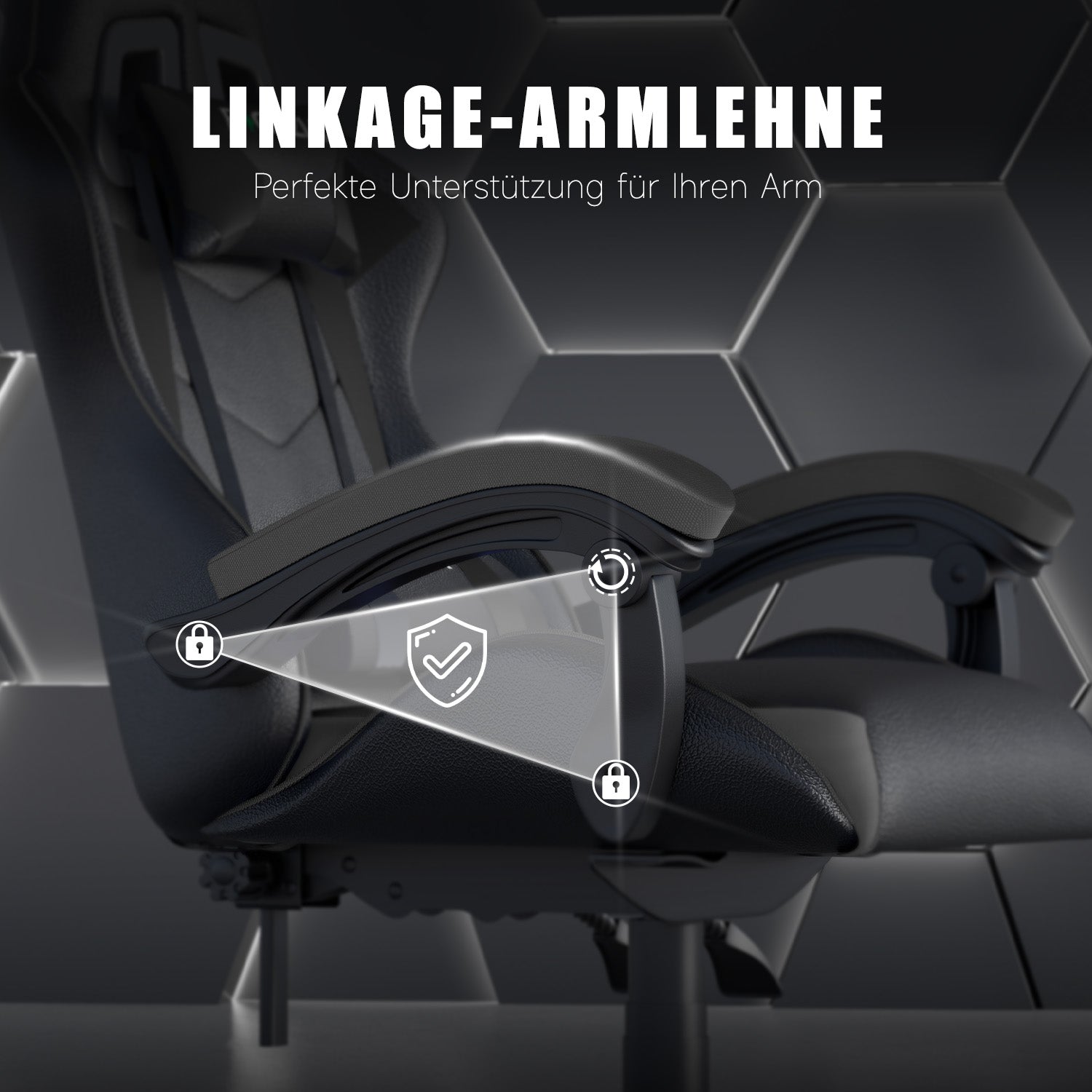 Bürostuhl Gaming Stuhl Sessel Ergonomischer Gamer Stuhl, Bürostuhl mit Kopfstütze und Lendenkissen