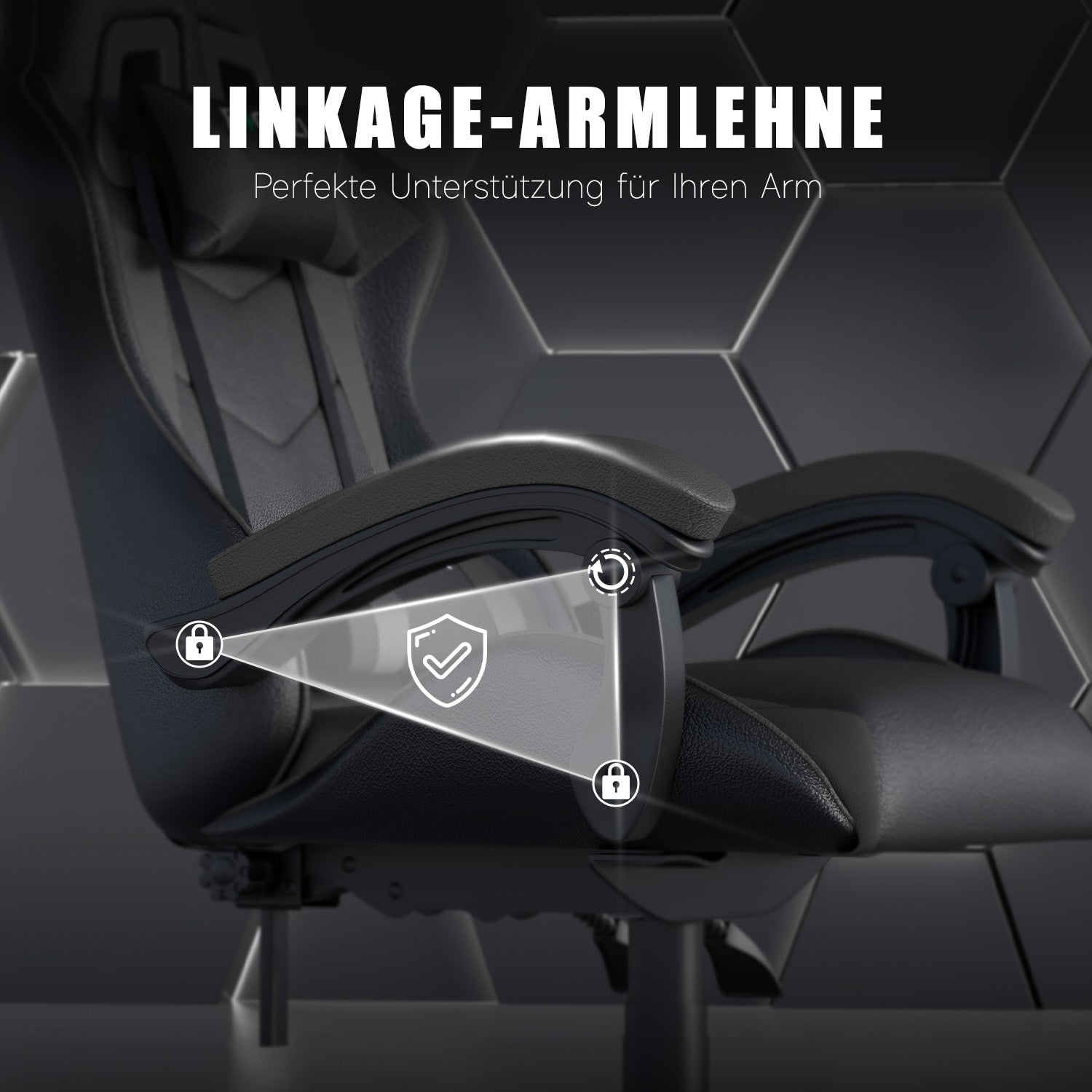 Bürostuhl Gaming Stuhl Sessel Ergonomischer Gamer Stuhl, Bürostuhl mit Kopfstütze und Lendenkissen