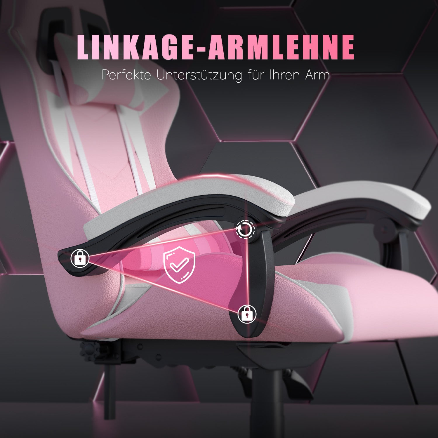 Bürostuhl Gaming Stuhl Sessel Ergonomischer Gamer Stuhl, Bürostuhl mit Kopfstütze und Lendenkissen