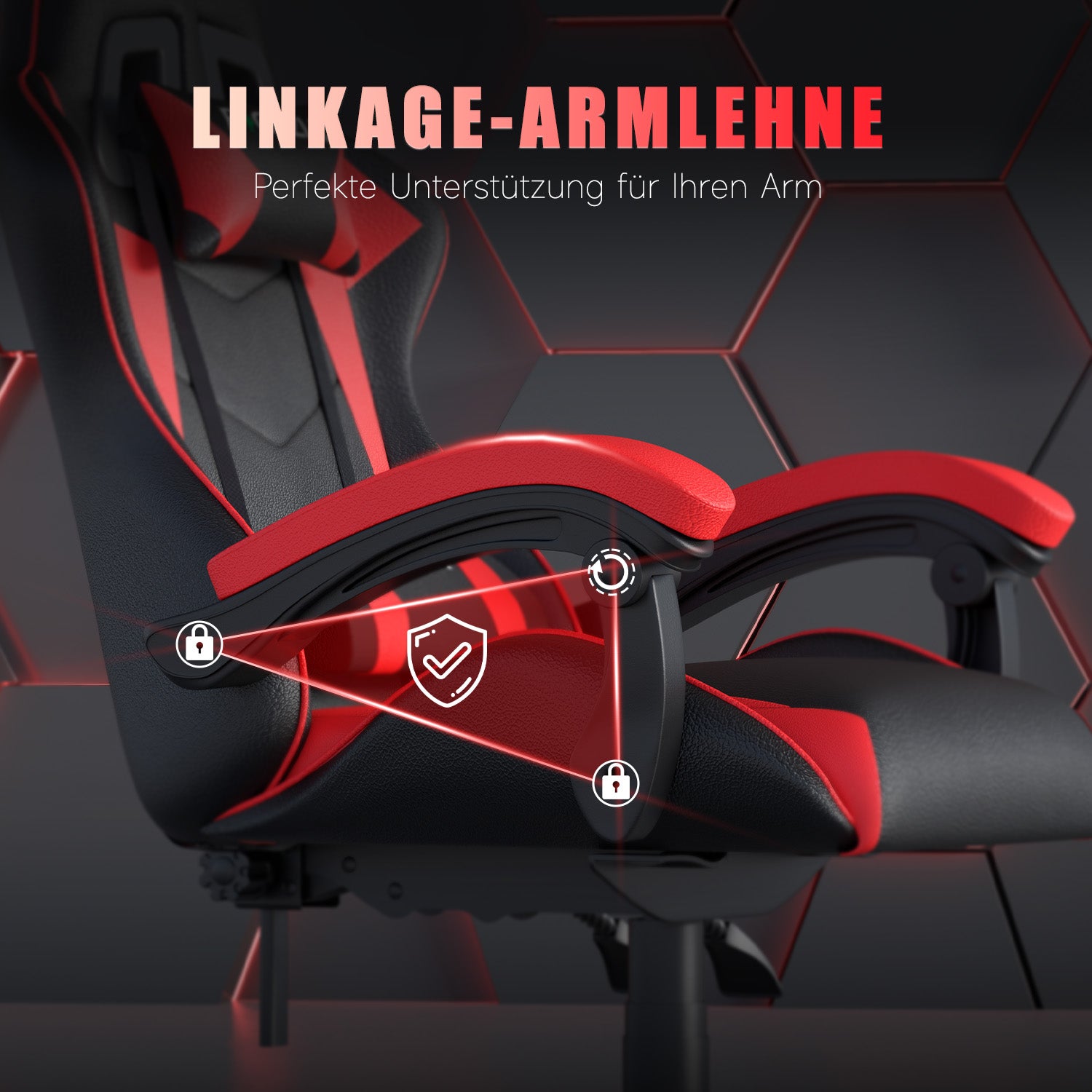Bürostuhl Gaming Stuhl Sessel Ergonomischer Gamer Stuhl, Bürostuhl mit Kopfstütze und Lendenkissen