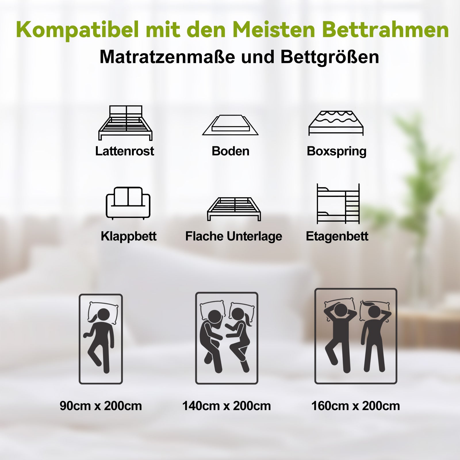 Taschenfederkern-Matratze mit Memory-Schaum, 25 cm dicke Hybridmatratzen, mittlerer Härtegrad, Kantenstützung