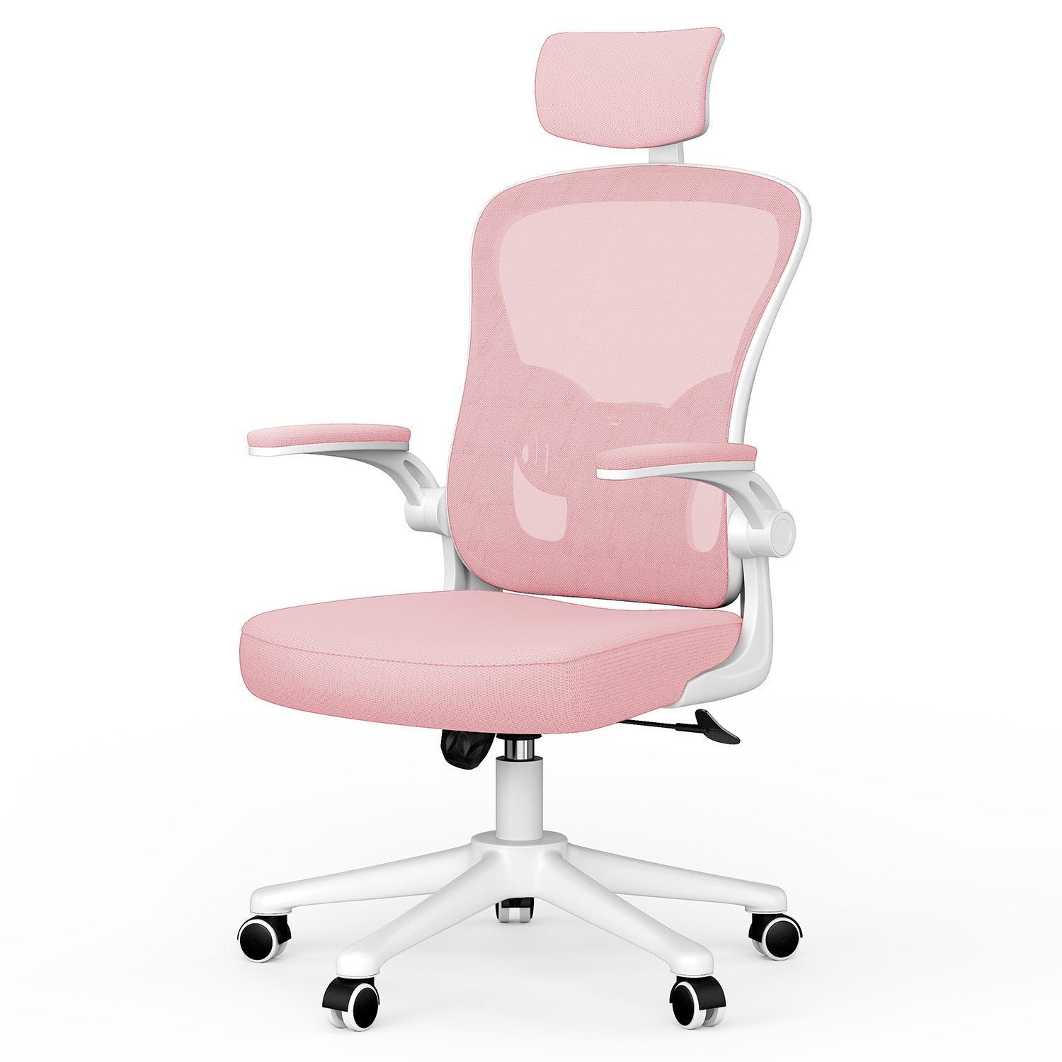 Bürostuhl Ergonomischer Schreibtischstuhl, Drehstuhl mit Verstellbarer Lordosenstütze, Kopfstütze und Armlehne, Rückenschonend, Bis 150kg