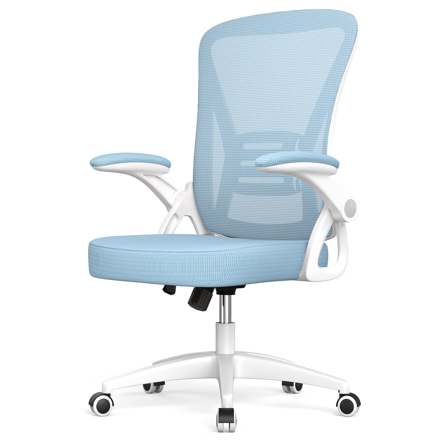 Bürostuhl Ergonomischer Schreibtischstuhl mit 90° Hochklappbarer Armlehne, Höhenverstellbarer Bürostuhl