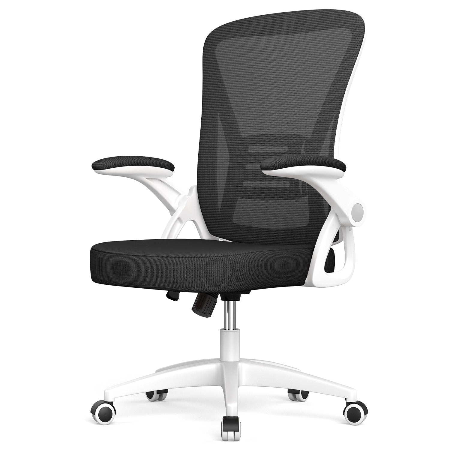 Bürostuhl Ergonomischer Schreibtischstuhl mit 90° Hochklappbarer Armlehne, Höhenverstellbarer Bürostuhl
