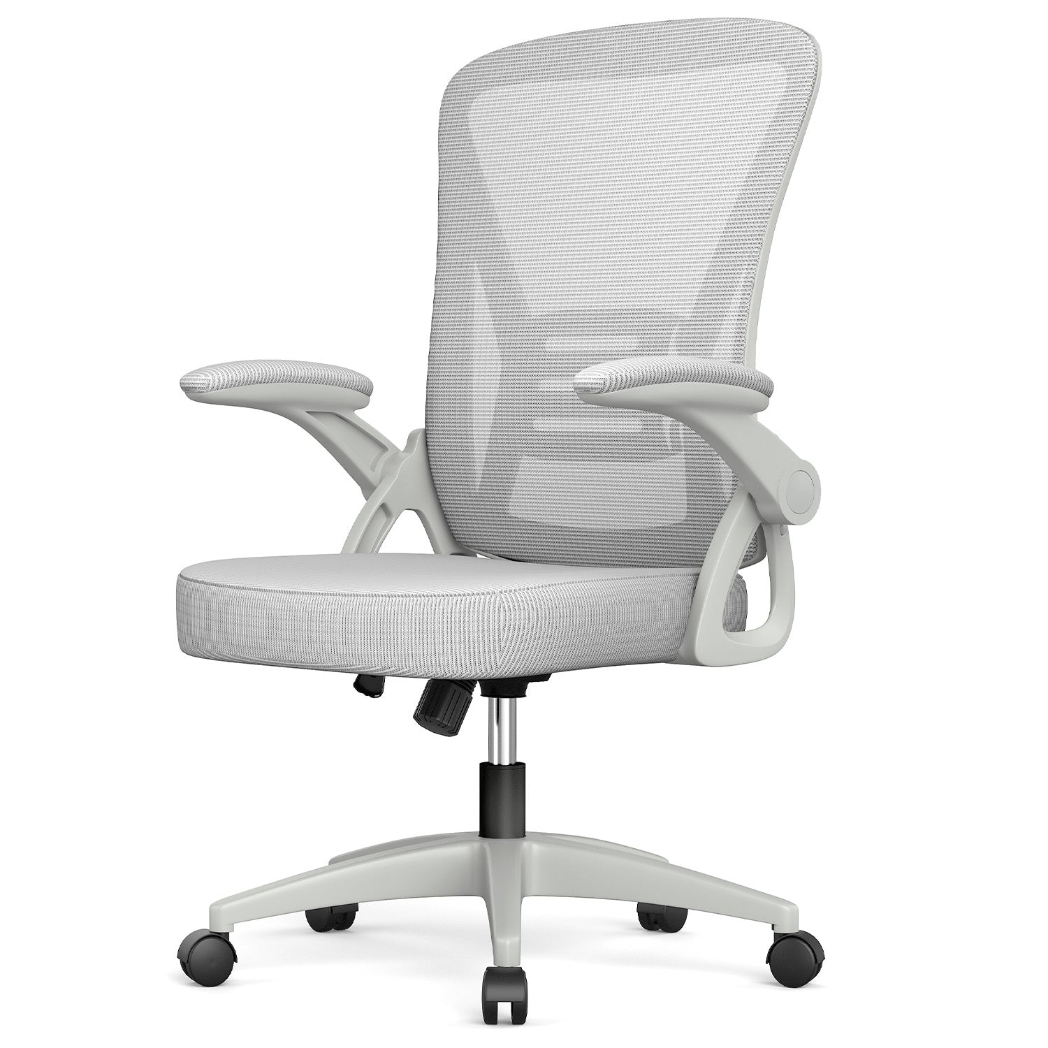 Bürostuhl Ergonomischer Schreibtischstuhl mit 90° Hochklappbarer Armlehne, Höhenverstellbarer Bürostuhl