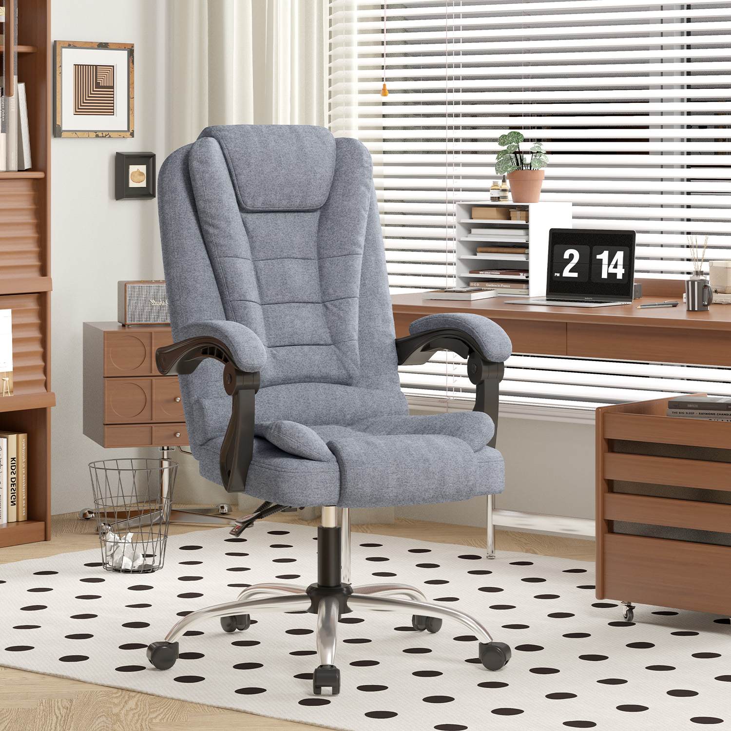 Ergonomische Executive Office Chair PU Leder hohen Rücken Computer Schreibtischstuhl mit Reclining Tilt-Funktion für Home Office arbeiten