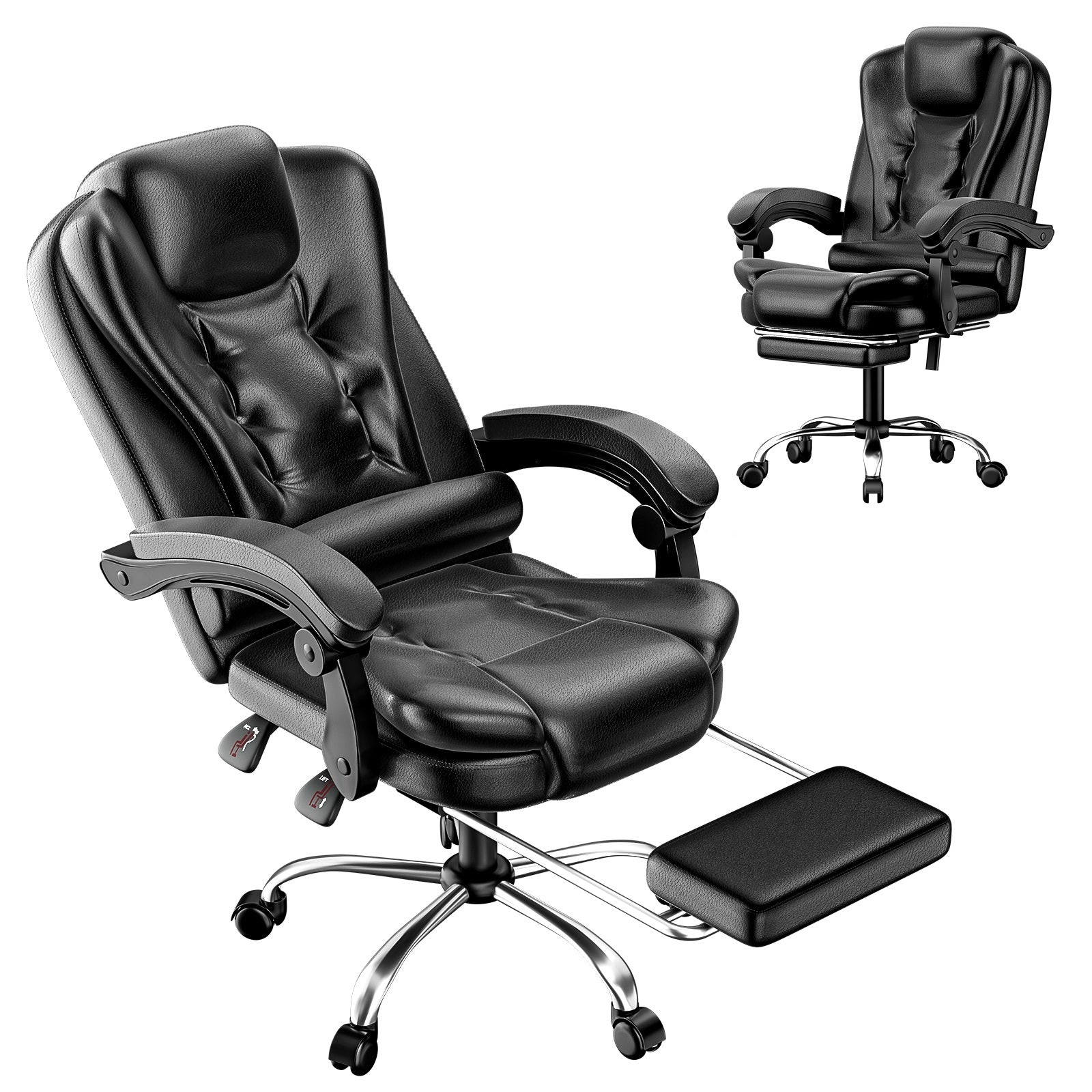Ergonomische Executive Office Chair PU Leder hohen Rücken Computer Schreibtischstuhl mit Reclining Tilt-Funktion für Home Office arbeiten