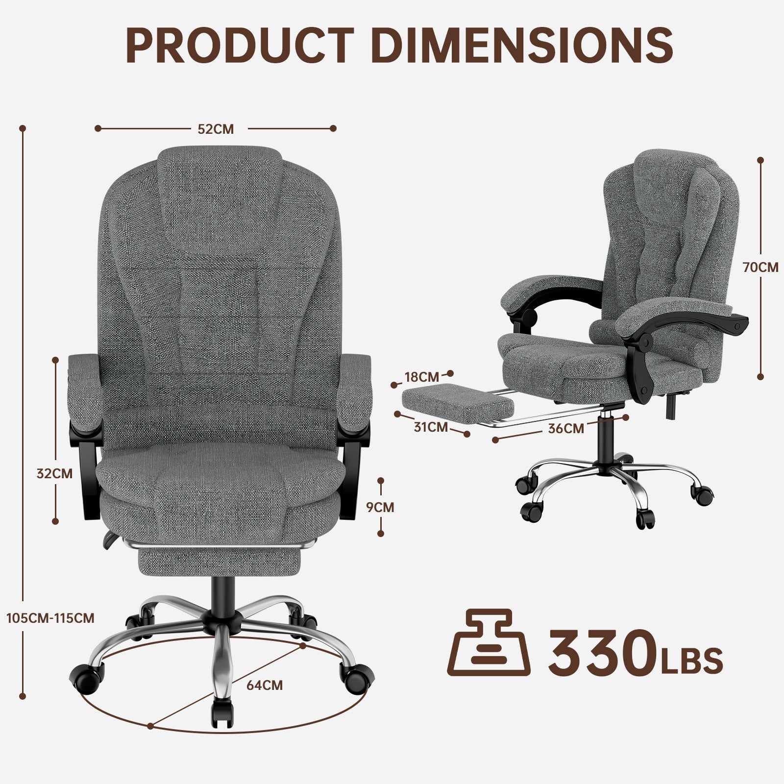 Ergonomische Executive Office Chair PU Leder hohen Rücken Computer Schreibtischstuhl mit Reclining Tilt-Funktion für Home Office arbeiten