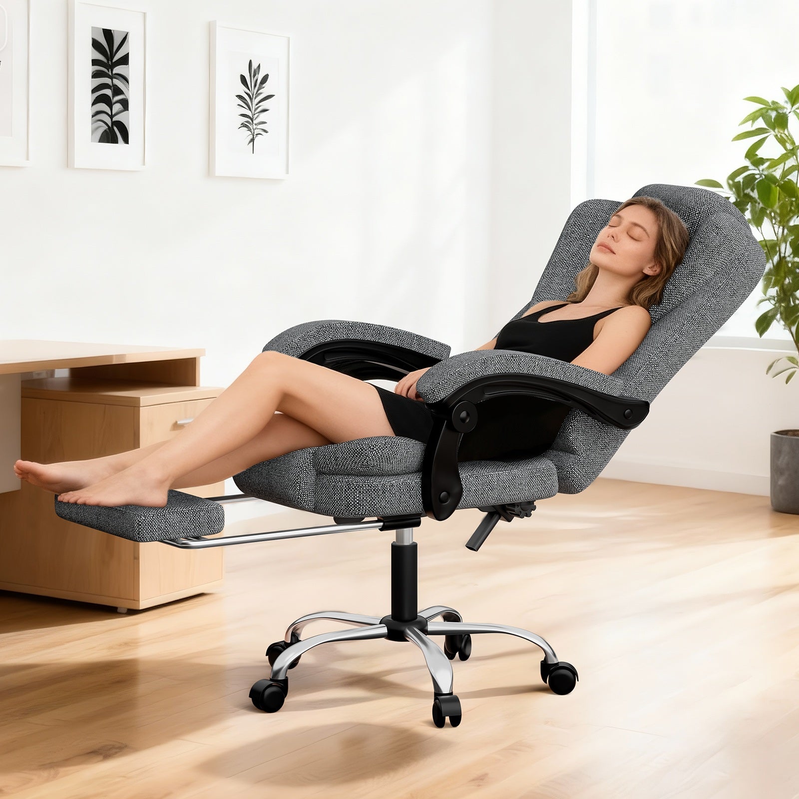 Ergonomische Executive Office Chair PU Leder hohen Rücken Computer Schreibtischstuhl mit Reclining Tilt-Funktion für Home Office arbeiten