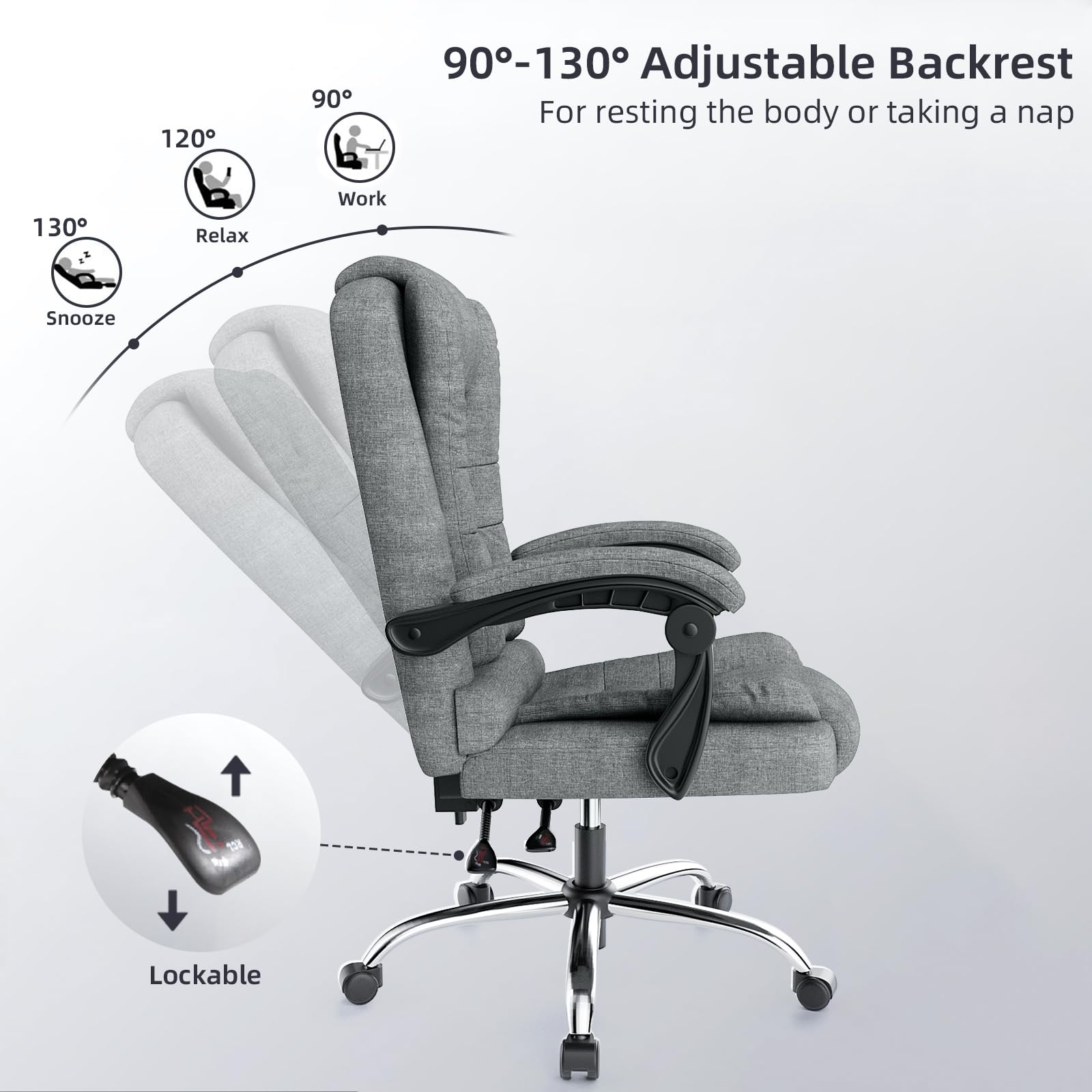 Ergonomische Executive Office Chair PU Leder hohen Rücken Computer Schreibtischstuhl mit Reclining Tilt-Funktion für Home Office arbeiten
