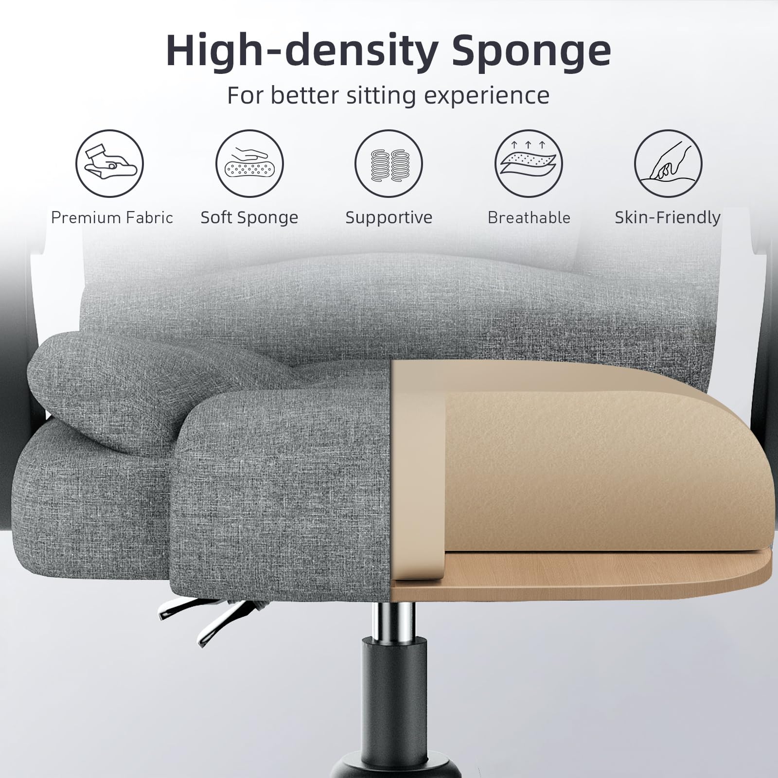 Ergonomische Executive Office Chair PU Leder hohen Rücken Computer Schreibtischstuhl mit Reclining Tilt-Funktion für Home Office arbeiten