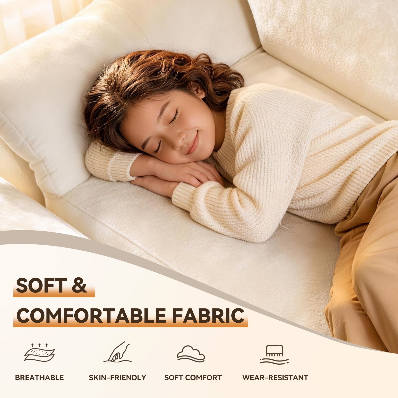 5-Sitzer U-Förmiges Ecksofa, Knochenlose Couch, Bequemes Modulares Sofa, Freie Kombination