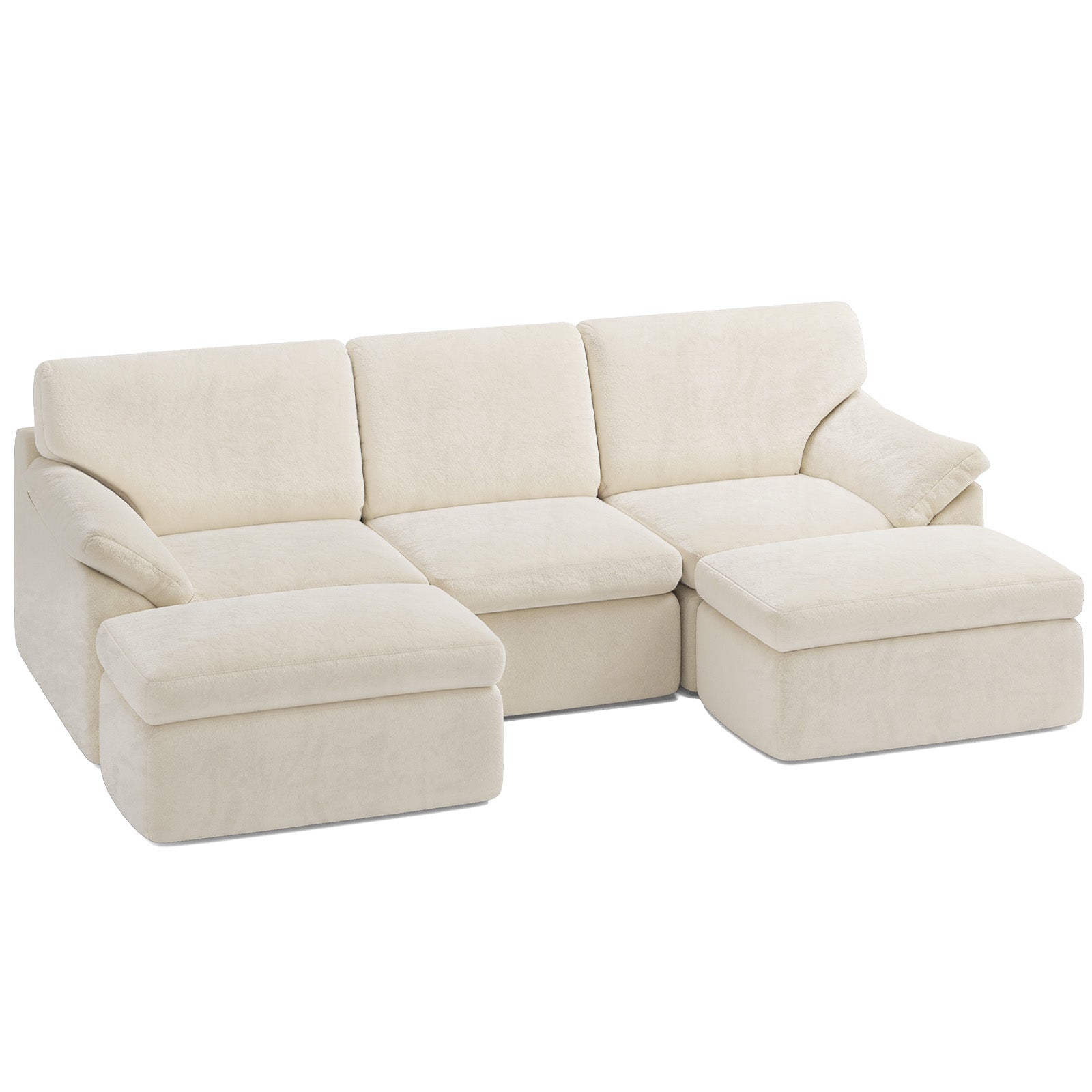 5-Sitzer U-Förmiges Ecksofa, Knochenlose Couch, Bequemes Modulares Sofa, Freie Kombination