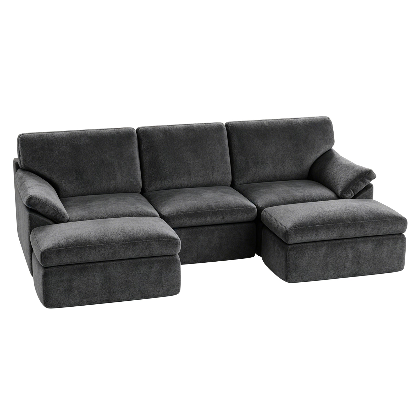 5-Sitzer U-Förmiges Ecksofa, Knochenlose Couch, Bequemes Modulares Sofa, Freie Kombination
