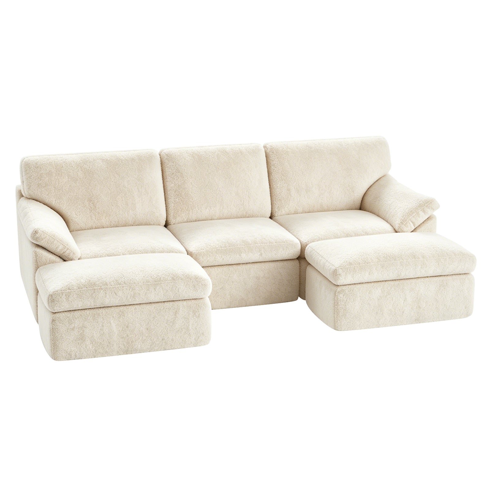 5-Sitzer U-Förmiges Ecksofa, Knochenlose Couch, Bequemes Modulares Sofa, Freie Kombination