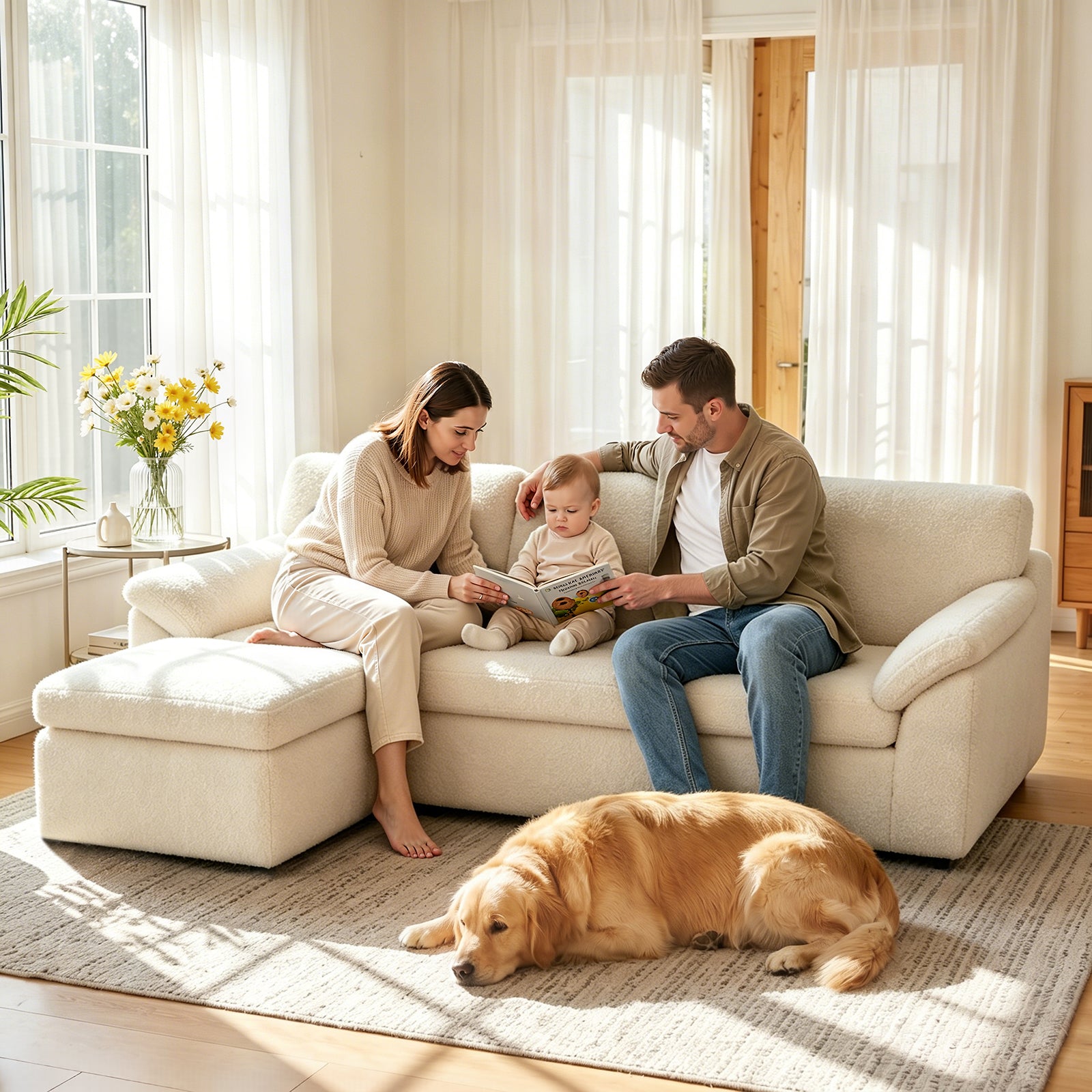 5-Sitzer U-Förmiges Ecksofa, Knochenlose Couch, Bequemes Modulares Sofa, Freie Kombination