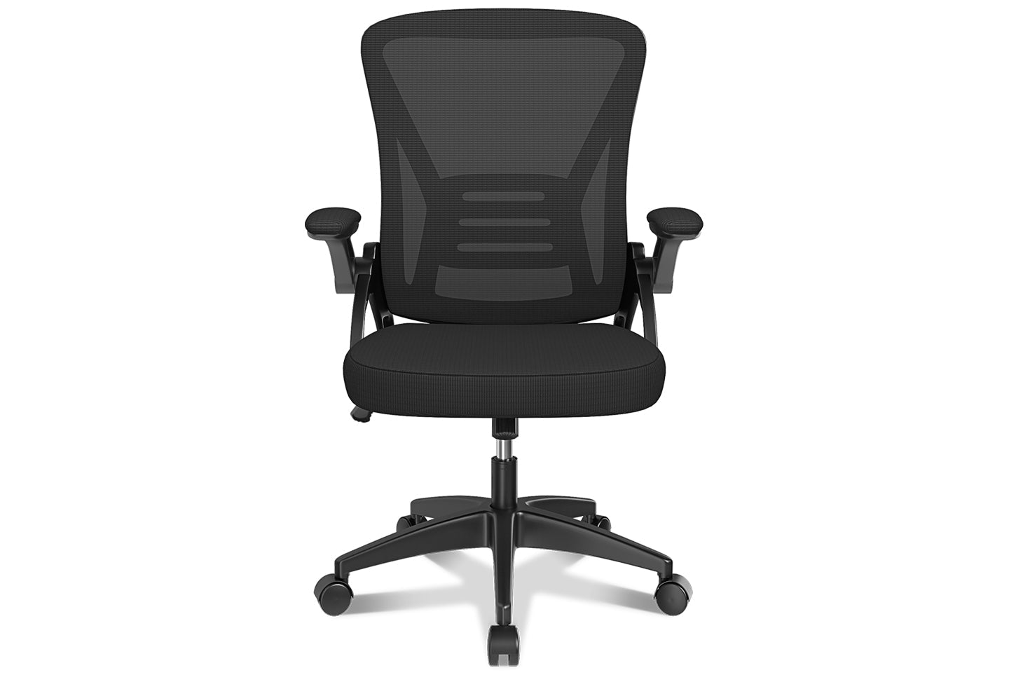 Bürostuhl Ergonomischer Schreibtischstuhl mit 90° Hochklappbarer Armlehne, Höhenverstellbarer Bürostuhl