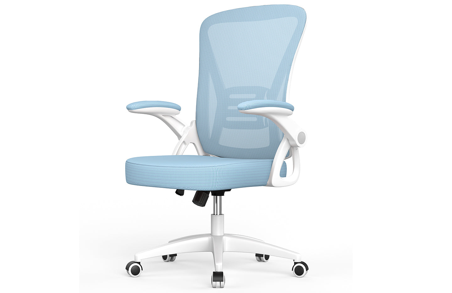 Bürostuhl Ergonomischer Schreibtischstuhl mit 90° Hochklappbarer Armlehne, Höhenverstellbarer Bürostuhl