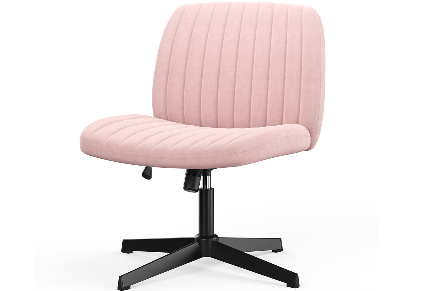 Ergonomischer Bürostuhl mit Gekreuzten Beinen Armloser Breiter Schreibtischstuhl mit Mittlerer Rückenlehne für Heim Schlafzimmer und Büro