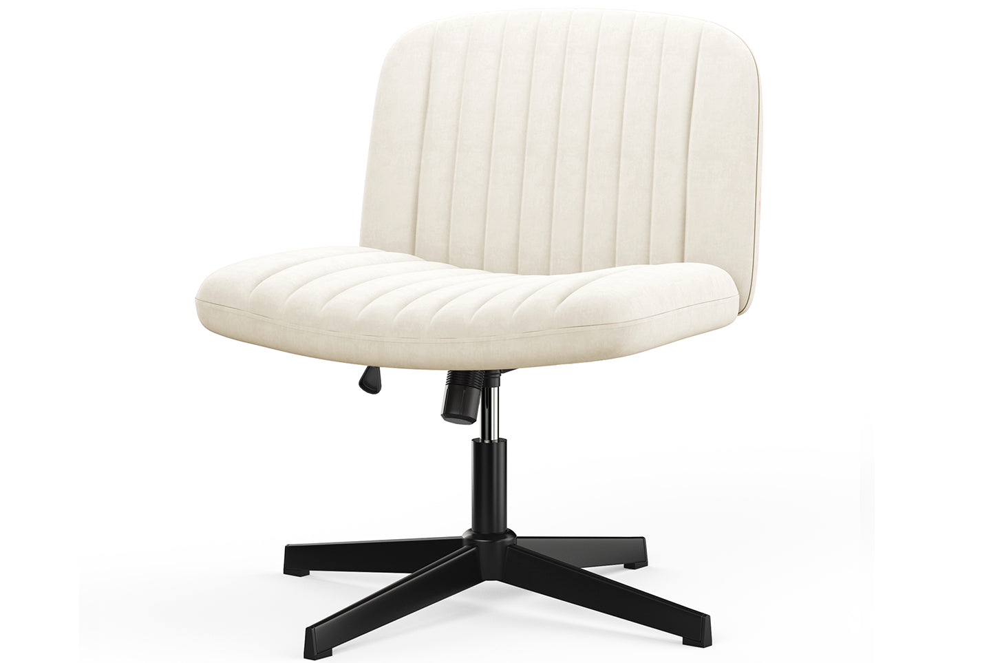 Ergonomischer Bürostuhl mit Gekreuzten Beinen Armloser Breiter Schreibtischstuhl mit Mittlerer Rückenlehne für Heim Schlafzimmer und Büro