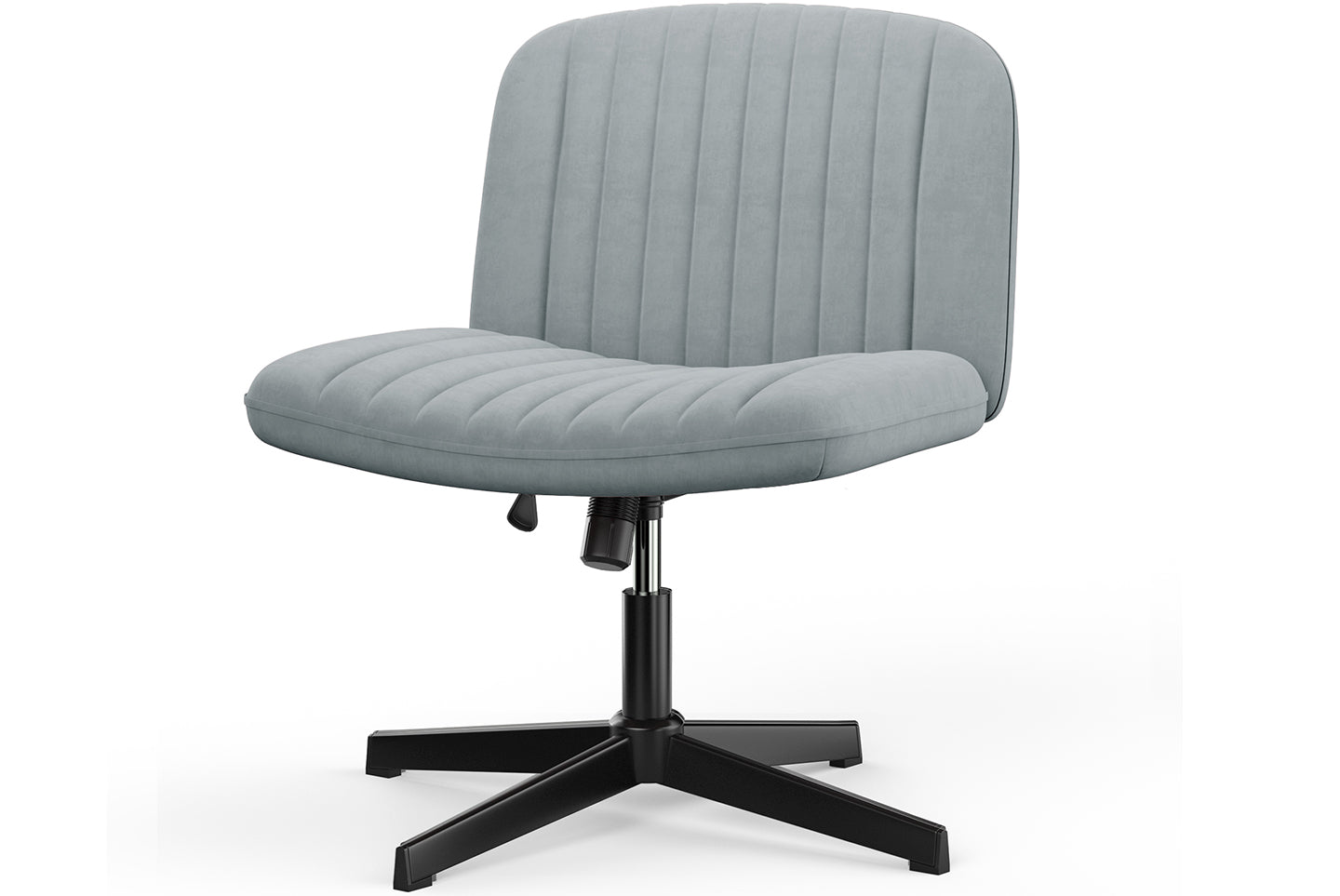 Ergonomischer Bürostuhl mit Gekreuzten Beinen Armloser Breiter Schreibtischstuhl mit Mittlerer Rückenlehne für Heim Schlafzimmer und Büro