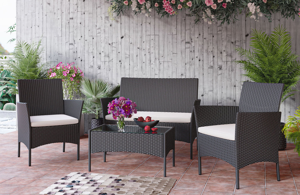 Rattan 4 piece sales